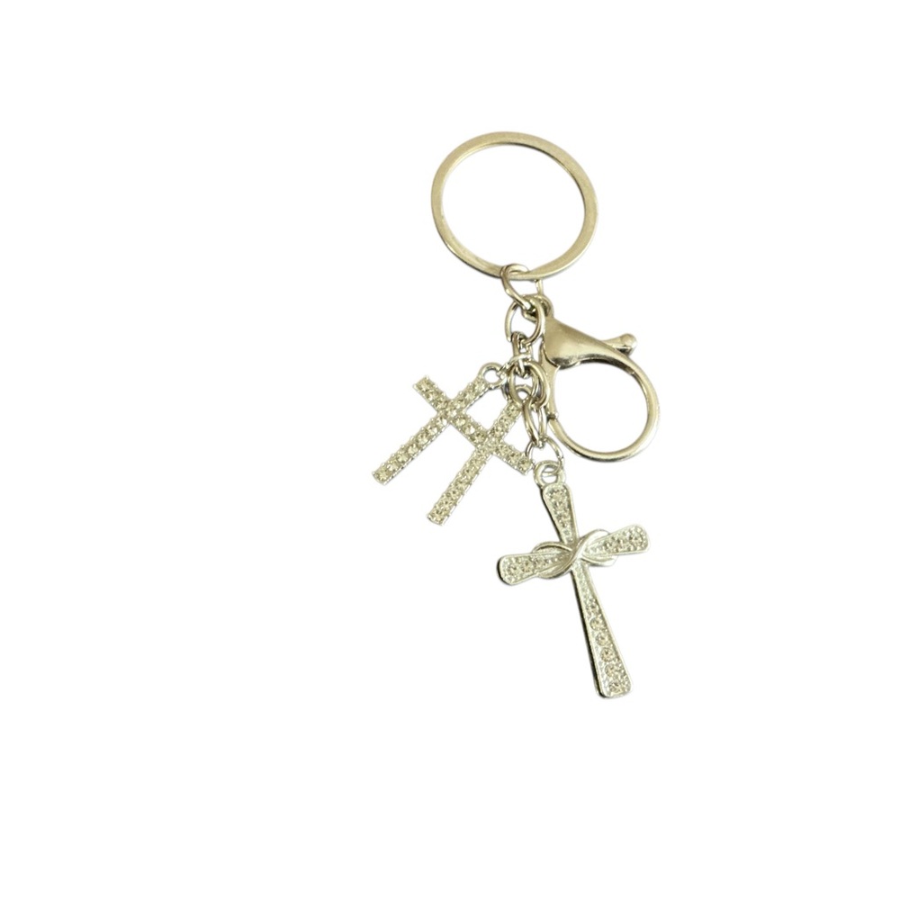 Stylish Silver Cross Bag Charm Trendy 2026 NWT